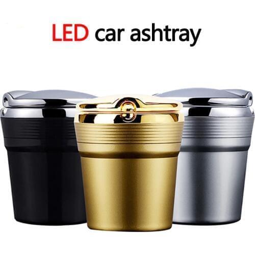 Universal Car Ashtray With Led Lights With Cover Creative Personality Covered Car Inside The Car multi-function Car Supplies
