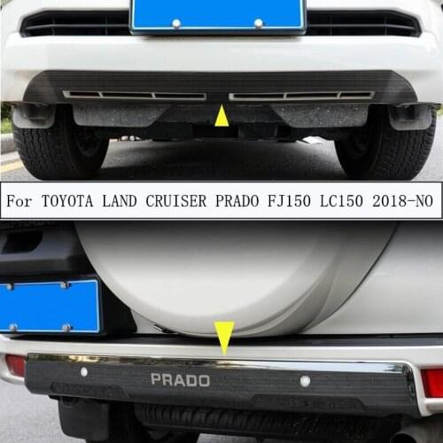 For TOYOTA LAND CRUISER PRADO FJ150 LC150 2018-NO Front & Rear Bumper Guard Plate Protector Anti-impact Black Stainless Steel