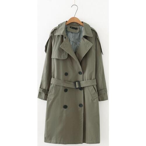 2020 Spring Autumn Female Windbreakers New Fashion Woman Double Breasted Mid Long Trench Coat Business Outerwear HK376
