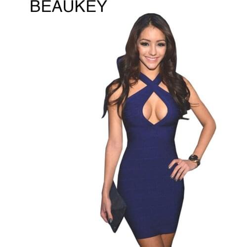 Navy Blue Keyhole Off Shoulder High Waist Bandage 2015 Sexy Birthday Dress