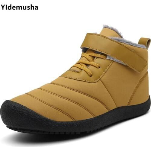 2020 Winter Shoes Men Boots 2020 Men Snow Boots Fashion Lovers Ankle Boots Waterproof Women Shoes Warm Fur Slip On Male Shoes