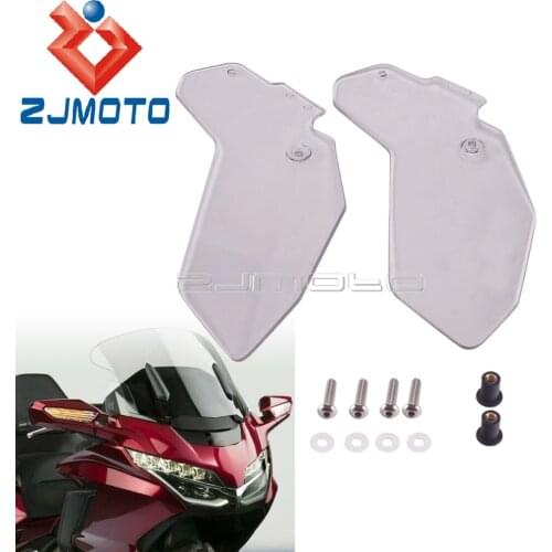 1 Pair Motorbike Clear Front Windshield Windscreen Side Wing Air Deflector Fairing Case For Honda Gold Wing GL1800 2018-2021
