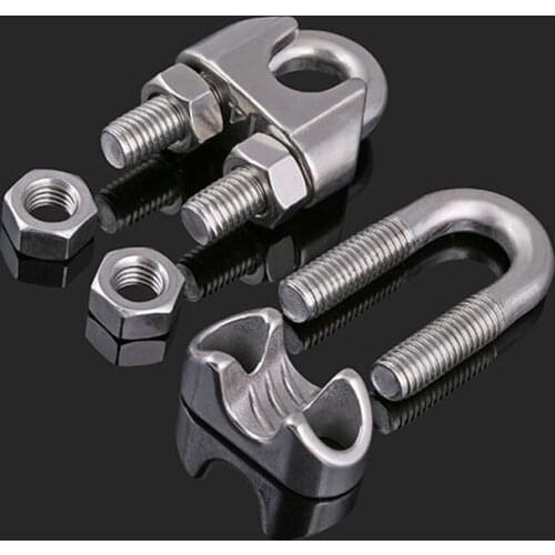 1Pcs U Bolts Steel Wire Clip Wire Rope Clips Cable Bolts Rigging Clamping M2-M16 U-Bolts 304Stainless Steel