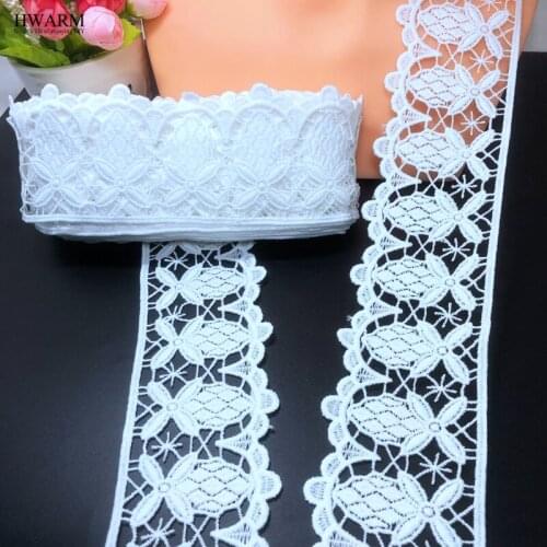 10yard 6.5cm New single side wave elastic lace wedding dress skirt african lace fabric trim sewing exquisite white water soluble