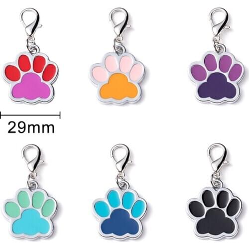 2PCs Zinc Based Alloy Pet Memorial Style Knitting Stitch Markers Silver Color Setting Dow Paw Style Knitting Tools 29x27mm