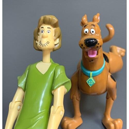 2Pcs Scooby Classic Action Figure Shaggy & Shaggy Dog Cartoon Doll Animal Model Collection Toys Kids Gift