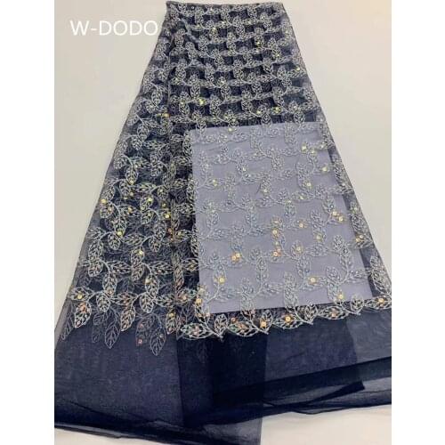 2021 High Quality French Nigerian Sequins Net African Tulle Mesh Sequence Lace Fabric For Dress 5yards/Lot ZL0227