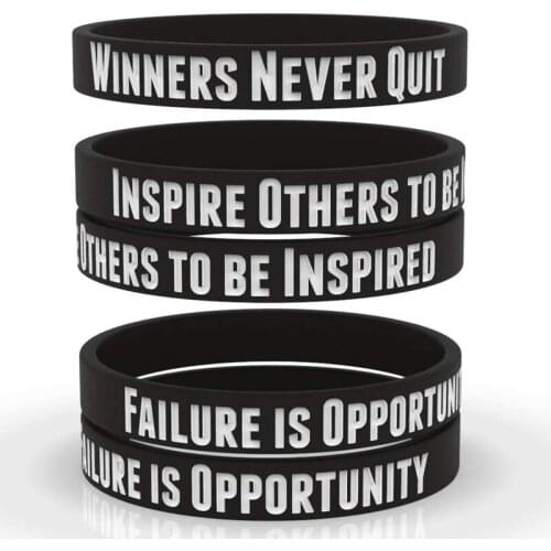 300pcs Motivational FAILURE IS OPPORTUNITY Silicone Bracelets Rubber Wristbands Free Shipping by DHL