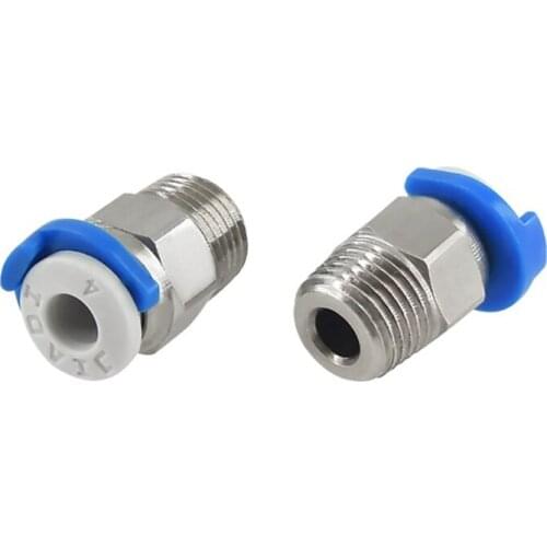 3D Printer PC4-01 Pneumatic Straight Connector Fitting M10 Threaded Through V6 Pneumatic Connector 0.47X0.24in 2Pcs