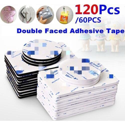 60/120pcs 3M Double Sided Foam Tape Strong Pad Mounting Rectangle Adhesive Tape Free Shipping