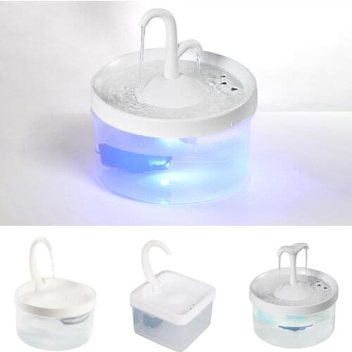 2L Pet Cat Fountain LED Blue Light USB Powered Automatic Water Dispenser Cat Feeder Drink Filter For Cats Dogs Pet Supplier