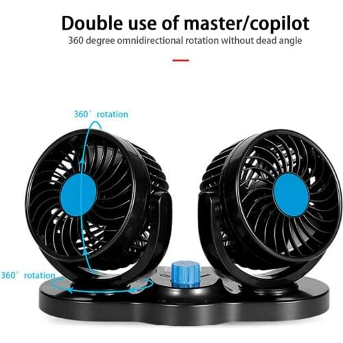 12V/24V Car Cooling Fan 360 Degree Rotatable Air Circulation Fan Car Cooling Fan Car Electronics