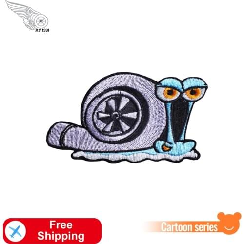 Snails Biker Embroidery Patches for Clothing MC Club Appliques Jackets T-Shirts Custom Patch Sewing Badges Hot Sale Accessory