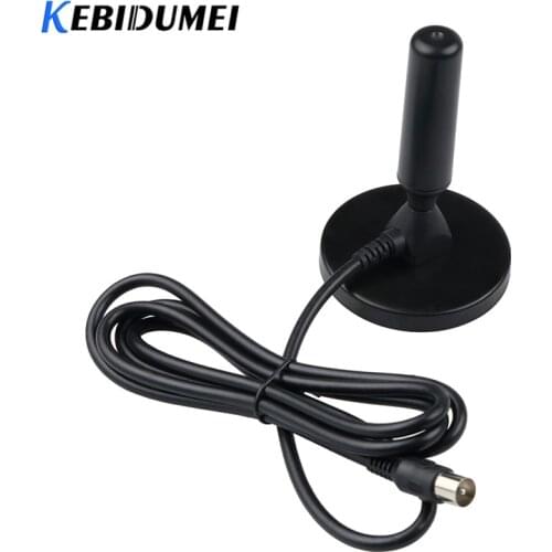 Kebidumei Wireless Television Antennas Digital 30dBi Indoor Gain Digital DVB-T/FM Aerial Antenna PC for TV HDTV Black