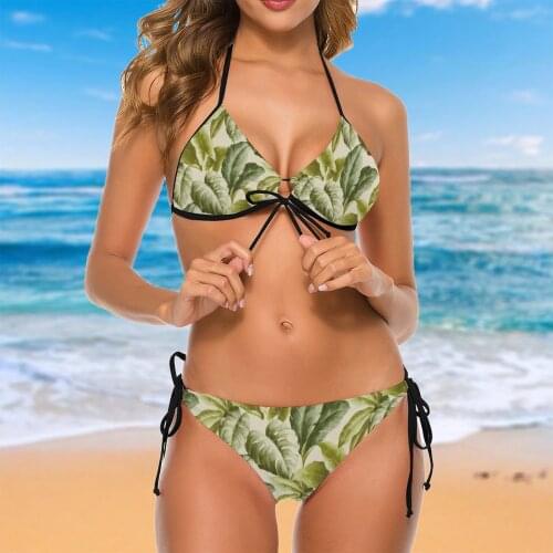 Women 2021 Sexy Bikinis Floral Women Swimsuit Low Waist Swimsuit Separate Tropical Pattern Women Beach Wear
