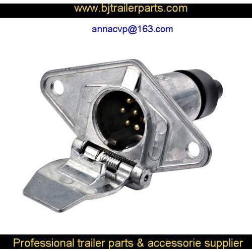 Quality 7 pin trailer plug small round male metal trailer truck automotive parts boat, trailer connector, trailer socket