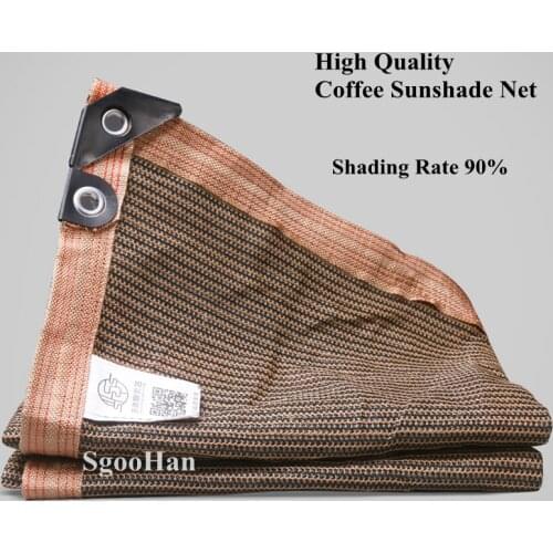 Coffee Anti-UV HDPE Sunshade Net Outdoor Swimming Pool Awning Succulent Plant Sun Shading Net Car Shed Pet House Sunblock Cloth