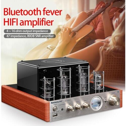 KYYSLB 25W*2 220V 50HZ MS-10D Hifi Tube Amplifier Bluetooth Amplifier Fever Amplifier with High and Bass Adjustment USB
