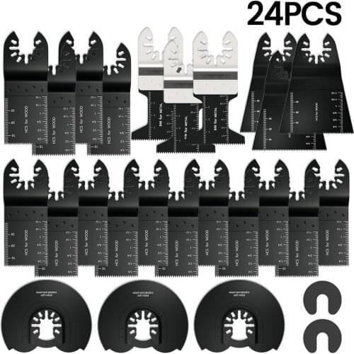 24pcs High Carbon Steel Saw Blades Multi-Function Bi-metal Precision Oscillating Multitool Saw Cutting Multimaster Tools