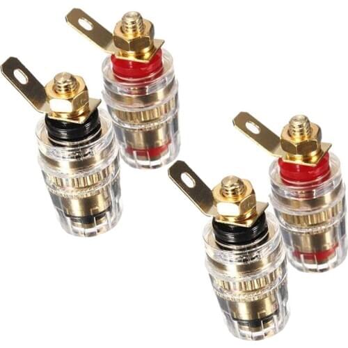 Hot New 4Pc Amplifier Speaker Terminal Binding Post 4mm Banana Plug Jack