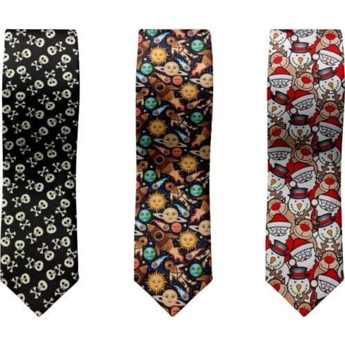 Fashion Lively Christmas Print Mens Necktie Casual 8 Cm Slim Business Accessories Tie Funny Party Wedding Gentleman Ideas Tie