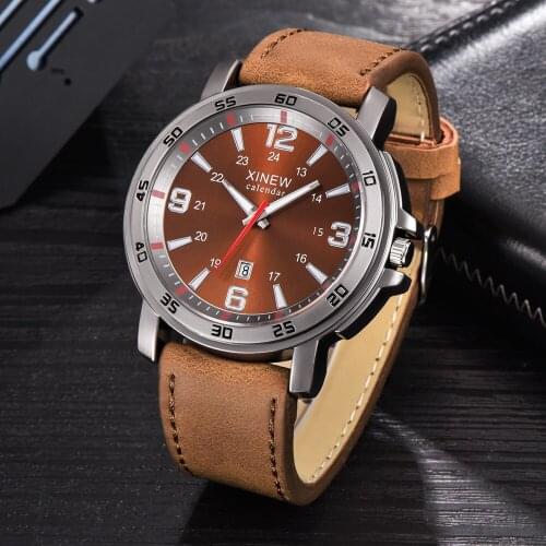 Mens Khaki Leather Strap Quartz Wristwatch Men Digital Wristwatches Bluetooth Sport Watch Military Watch For Men Montre Homme