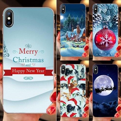 Soft TPU Covers For HTC Desire 530 626 628 630 816 820 830 One A9 M7 M8 M9 M10 E9 U11 U12 Life Plus Merry Christmas Snow Tree