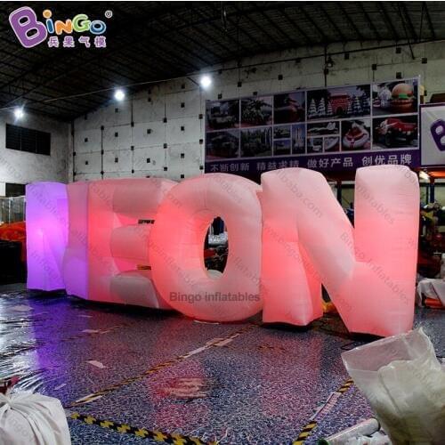 Custom made 7.3X2 meters giant inflatable letters / led inflatable letters / inflatable light up letters for decoration toys