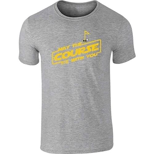 Nobranded Novelty Funny May The Course Be with You Funny Golfing Golfer Graphic Tee T-Shirt for Men Summer Tops Personality