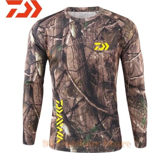 2021 New Daiwa Fishing Anti-uv Sun Breathable Quick Dry Fishing Summer Long-sleeve Fishing Clothes Camouflage Fishing Shirt