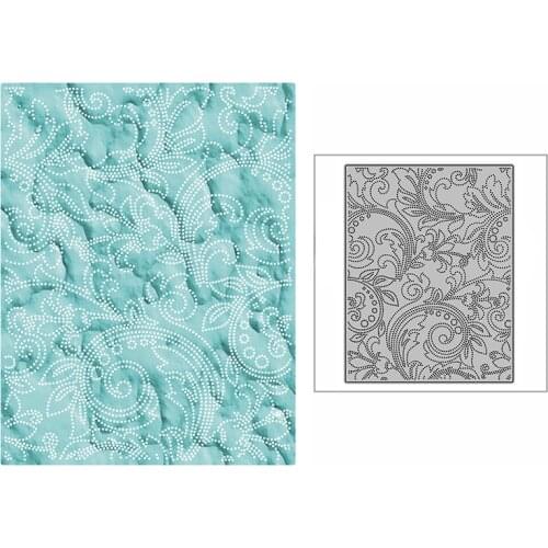 New Dotted Lacy Floral Leaves Background Plate 2021 Metal Cutting Dies for Scrapbooking and Card Making Embossing Craft No Stamp