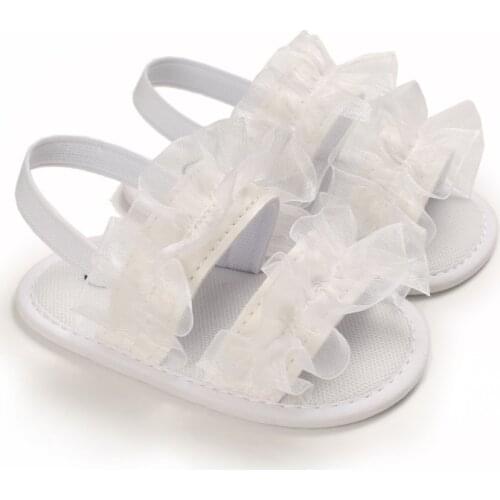 Toddler Baby Girl Soft Sole Crib Shoes Cute Ruffle Infant Summer Sandals 0-18M Newborn First Walker Baby Shoes Anti-slip