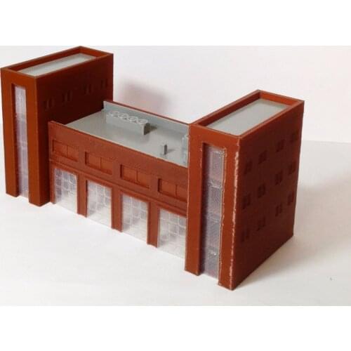 Outland Models Fire / Police Headquarter with 4-Bay Garage N Scale Train Railway