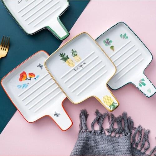 Rice Baking Tray Ceramic Oven Bowl Microwave Special Dish Plate Creative Net Red Home Japanese Tableware Ins Wind