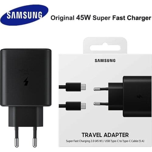 Original Samsung Galaxy S20/S21/ S21+/ S20/S21 Ultra NOTE 10/20 NOTE 20 Ultra Fast Charger 45W PD Adapter Type C wall Charger