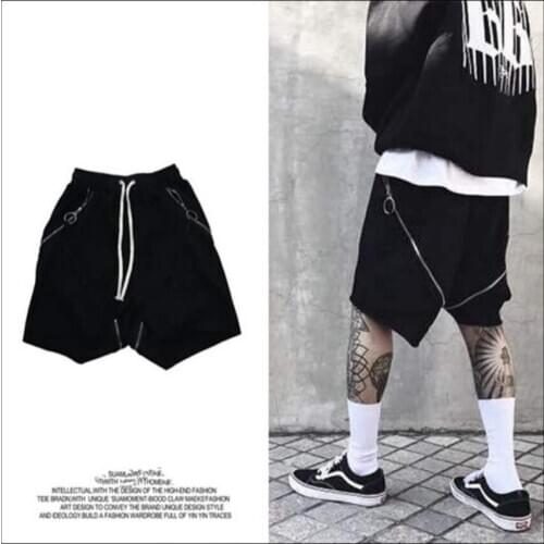 27-46 Original High Street Ring Zipper Couple Streamers Shorts Men And Women Tide Casual Five Points Length Low Crotch Shorts