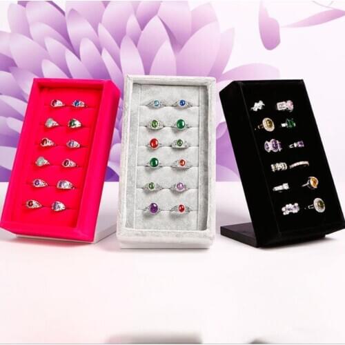 SZanbana 7 Slots Velvet Ring Organizer Display Drawer Ring Storage bracelet Stands Showcase Jewelry Tray Storage Counter