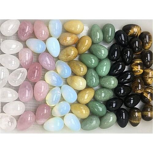 Healing mixed semi precious stone rose quartz obsidian clear quartz tiger eye variety crystal eggs