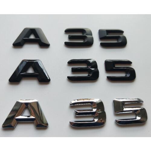 3D Font Letters Number A 3 5 Rear Trunk Lid Emblems Badges Emblem Badge Sticker for Mercedes Benz W177 A35 A 35 AMG