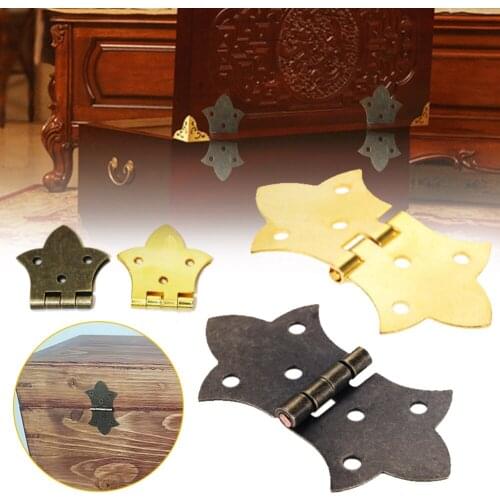 10pcs Mini Wooden Box Hinge Zinc Alloy Cabinet Hardware Retro Hinges For Jewelry Box Gift Wine Case Dollhouse Dropshipping