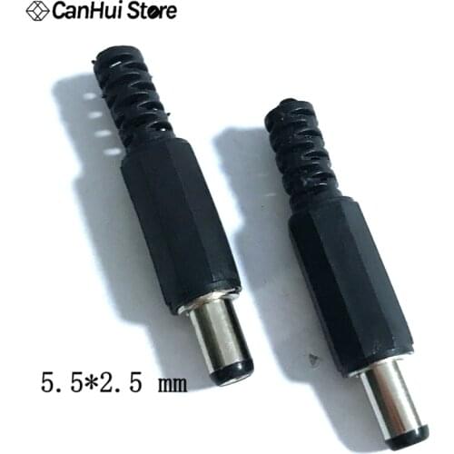 10Pcs DC Socket DC Plug Male Electrical Socket Outlet DC-022 DC-005 DC-022B DC Outlet 5.5X2.5 MM 5.5*2.5 DC Plug 5.5mm-2.5mm Hot