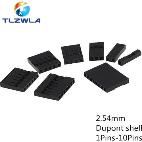 1000pcs Dupont Plastic Shell Plug 2.54mm Single Row Dupont Connector 1P/2P/3P/4P/5P/6P/7P/8P/9P/10P Housing