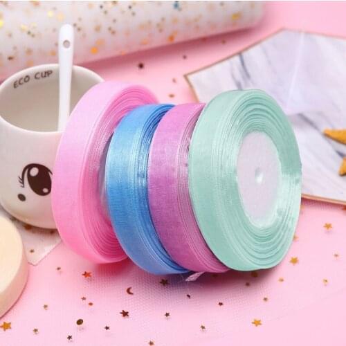 15mm Organza ribbon snow yarn hair ribbon gift packaging decoration gift box DRY volume date 50yards christmas accessories bows