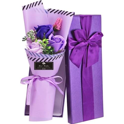 3 pcs Artificial Soap Rose Bouquet Gift Box Simulation Party Wedding Gift Romantic Valentines Day Birthday Bouquet Flower Box