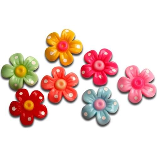 50pcs 21X21mm Resin Flowers Flatback Cabochon Jewelry Findings Scrapbooking For Jewelry Making Charms Pendants Accessories Diy