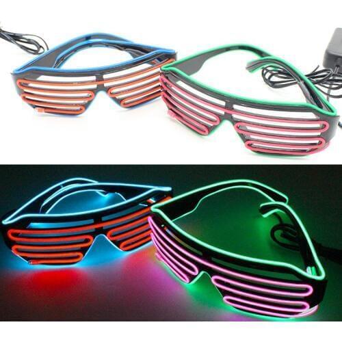 50pcs fashion Multicolor Eyeglass Cold Lights EL Wire LED Light Glasses Party Cheerleading Cheer Props Christmas Gift DHL SN1927