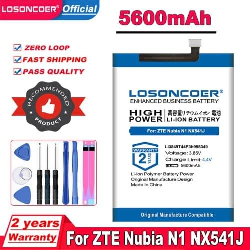 LOSONCOER 5600mAh Li3849T44P3h956349 Battery For ZTE Nubia N1 NX541J Battery Mobile Phone Batteries +Free tools+Sticker