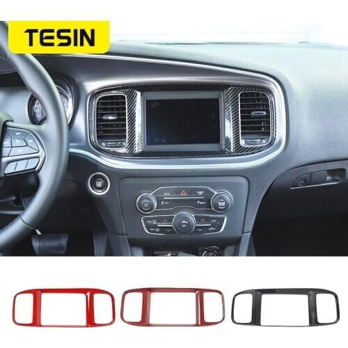 Car Interior Accessories For Dodge Charger Center Console Navigation Panel Decoration Cover Stickers For Dodge Charger 2015