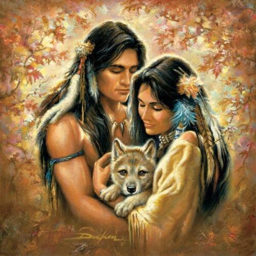 New Diamond mosaic diamond embroidery beads India lovers wolf baby oil diamonds cross stitch painting handwork kits wall decor