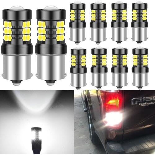 10x 1156 Car Bulb T20 7440 7443 P21W BA15S Canbus Turn Signal Parking Lamp Reverse Lights T15 W16W LED for jetta mk6 mk5 mk4 6